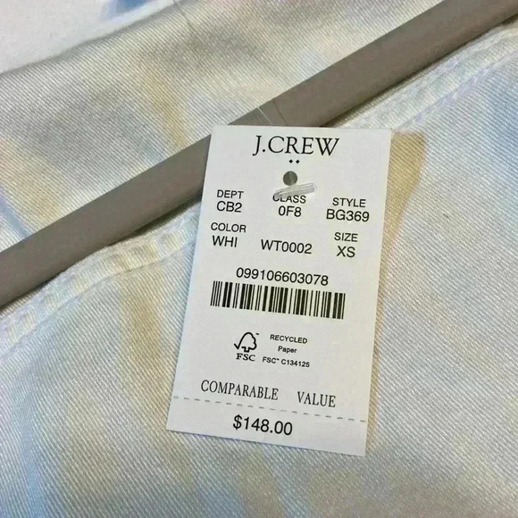 J. Crew Women's Utility Drawcord Jacket XSMALL White Full Zip/Snap Long Sleeve - Picture 8 of 11